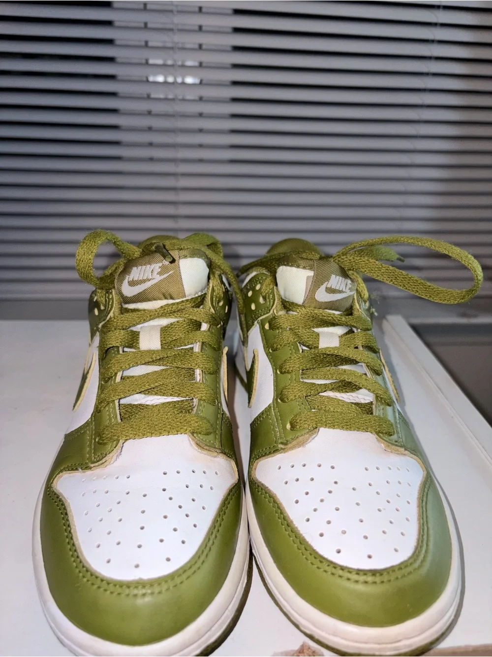 Kids Nike Dunk Green and White Low-Top Sneakers